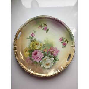 Vtg 1900’ CARL SCHUMANN ARZBERG CHOP / CABINET‎ PLATE BAVARIA GOLD Lusterware